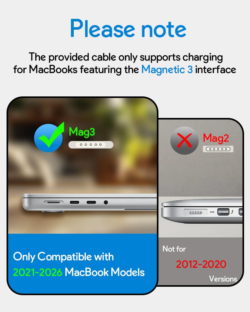Amazon.com: Mac Book Pro 充電器- USB C 至Magnetic 3 充電器,適用於